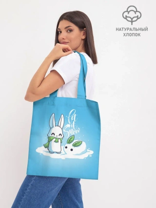 Шоппер база / Let it snow. Зайчик и снежок