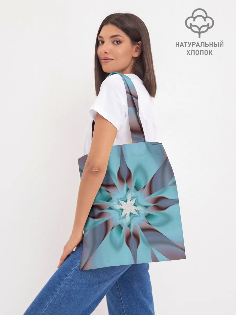 Шоппер база / Абстрактный цветок. Голубой.