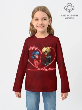 Детский лонгслив хлопок / Леди Баг и Супер кот