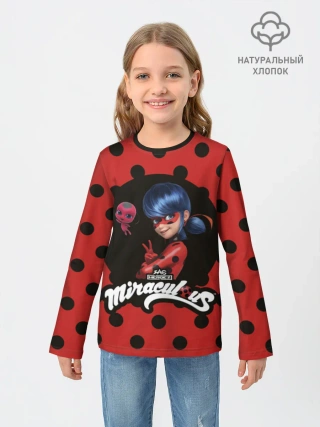 Детский лонгслив хлопок / Леди Баг и Тикки