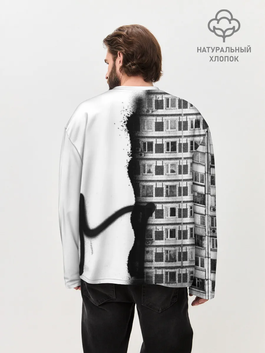 Мужской лонгслив оверсайз хлопок / Андеграунд