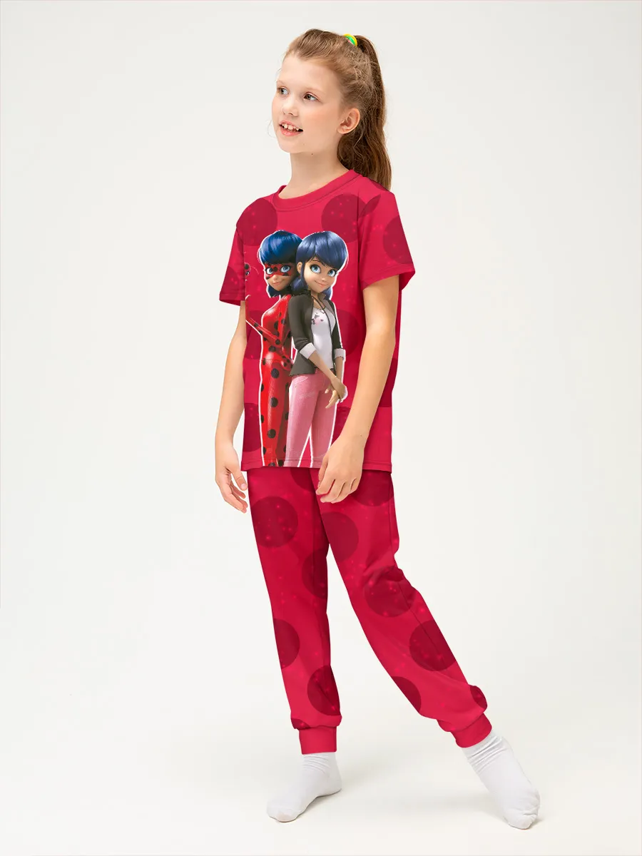 Детская пижама с брюками хлопок / Леди Баг Cherry