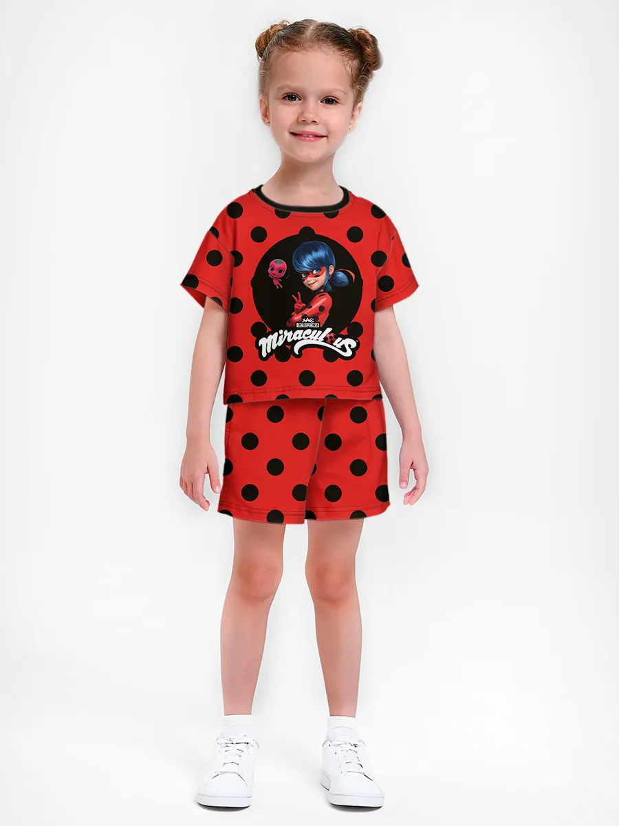 Девочкина пижама с шортами / Леди Баг и Тикки