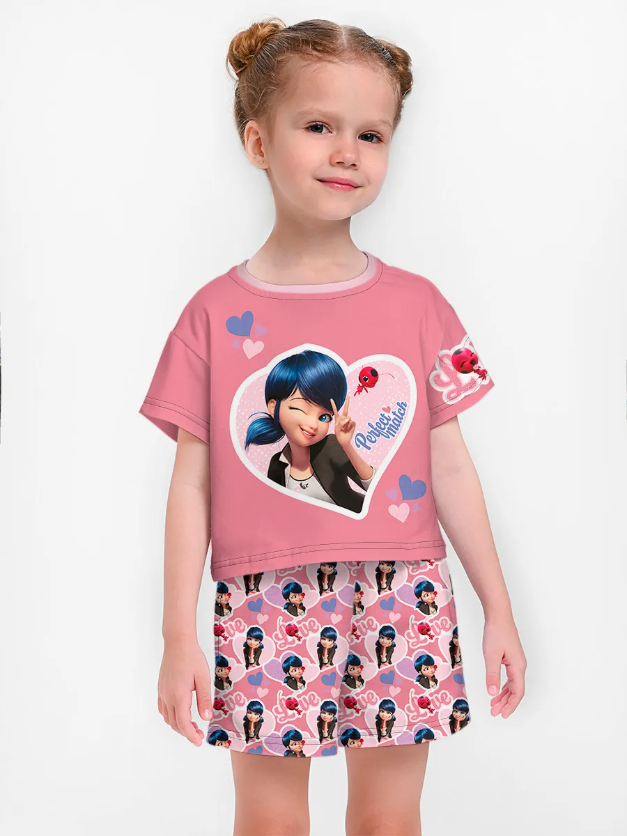 Девочкина пижама с шортами / Леди Баг PinkLove