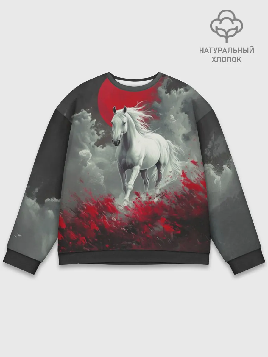 Мужской свитшот база хлопок / Лошадь и угли