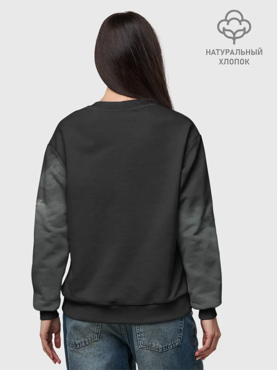 Женский свитшот базовый хлопок / Лошадь и угли