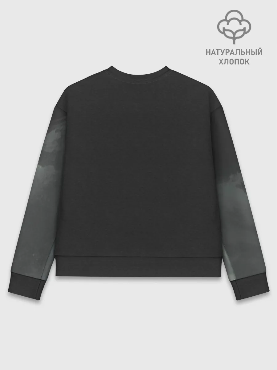 Женский свитшот базовый хлопок / Лошадь и угли