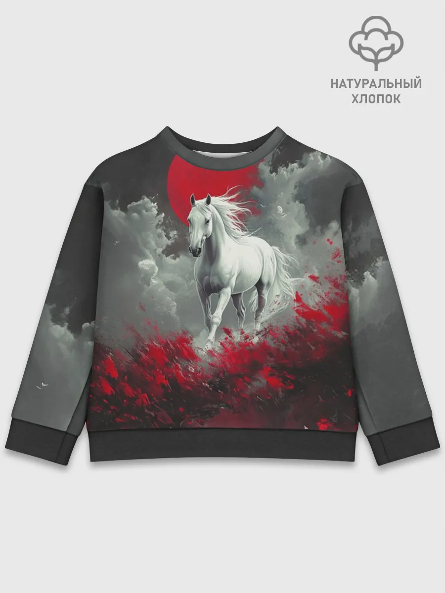 Детский свитшот хлопок / Лошадь и угли