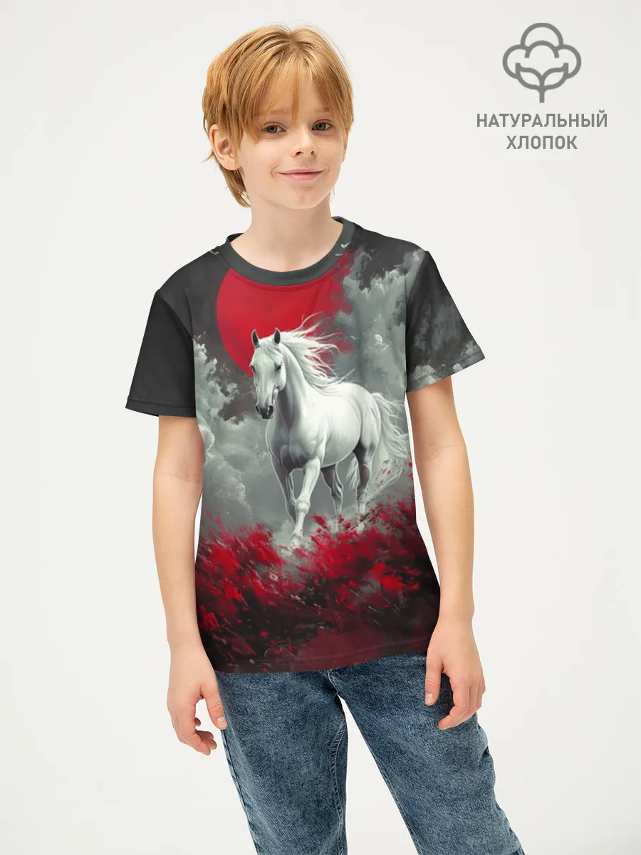 Детская футболка хлопок / Лошадь и угли