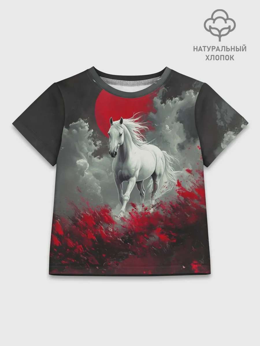 Детская футболка хлопок / Лошадь и угли