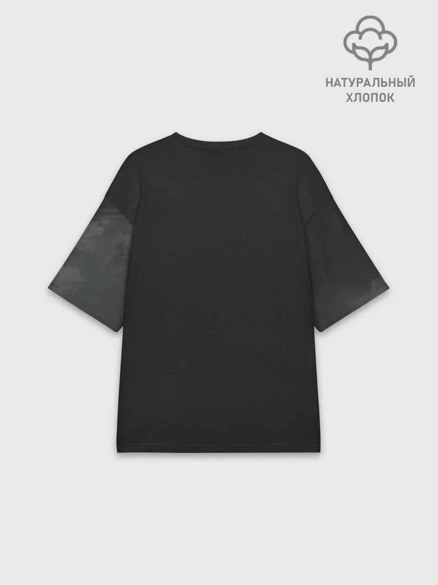 Женская футболка оверсайз хлопок / Лошадь и угли