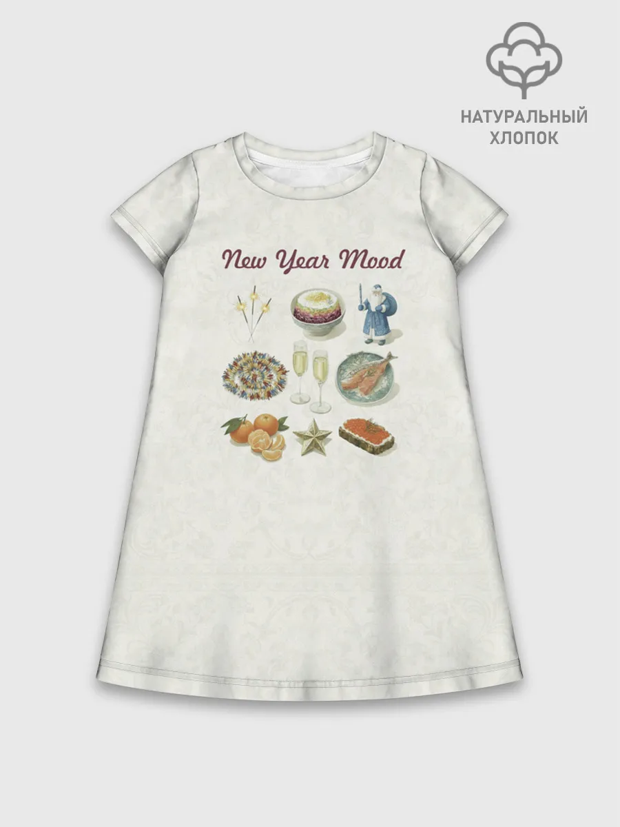 Детское платье хлопок / Новогодний советский коллаж