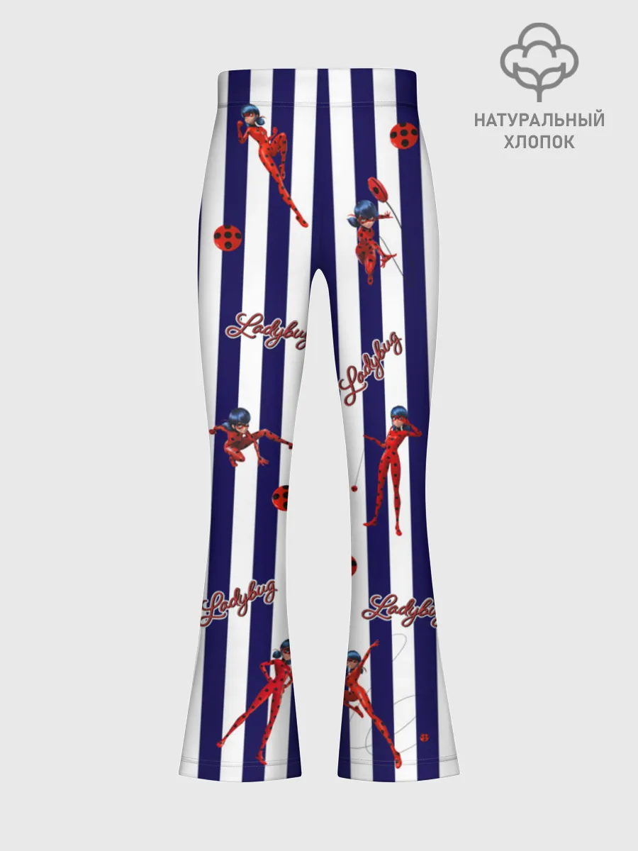 Леггинсы-клеш для девочек / Леди Баг StripsBlue