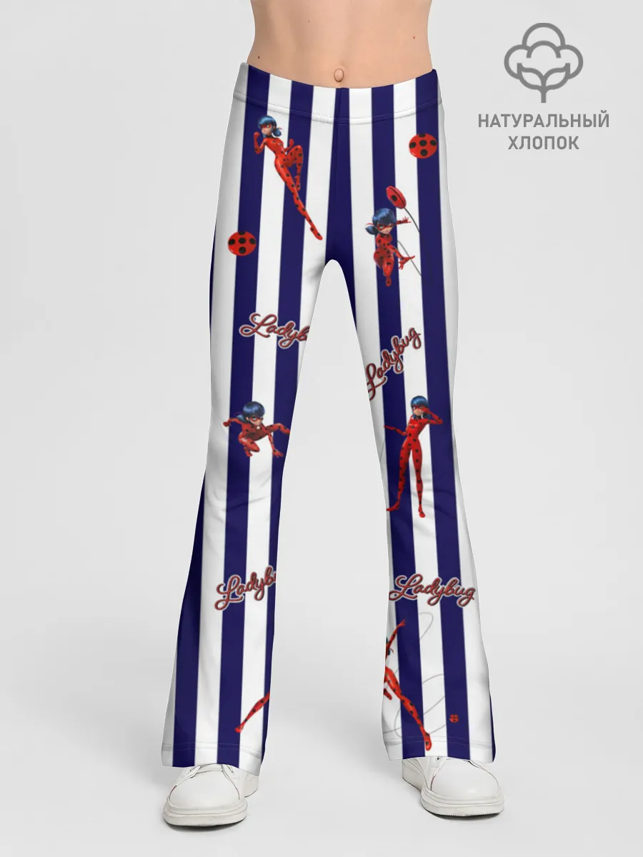 Леггинсы-клеш для девочек / Леди Баг StripsBlue