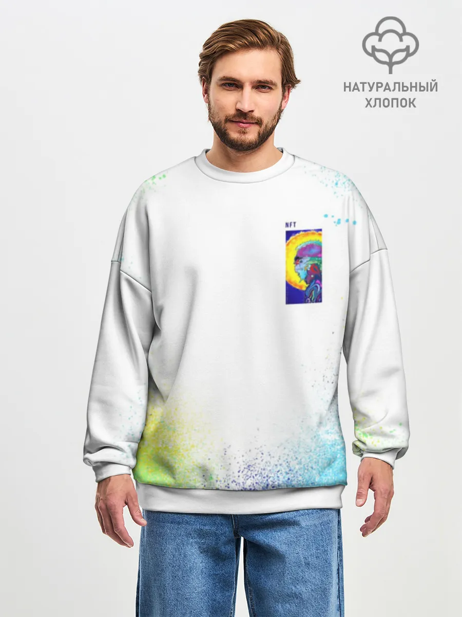 Мужской свитшот оверсайз хлопок / 887_Spray