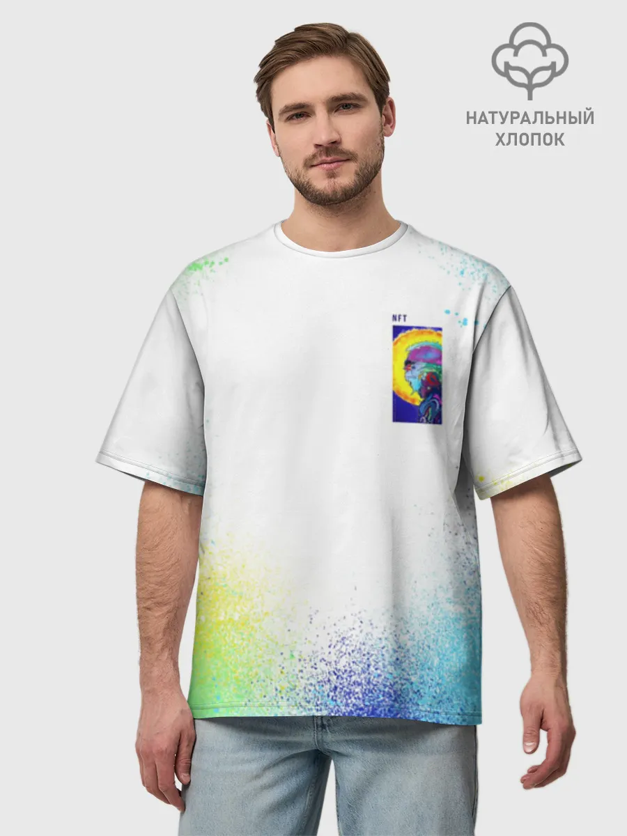 Мужская футболка оверсайз хлопок / 887_Spray