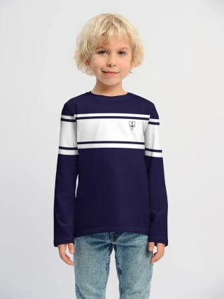 Детский лонгслив хлопок / BlueWhite