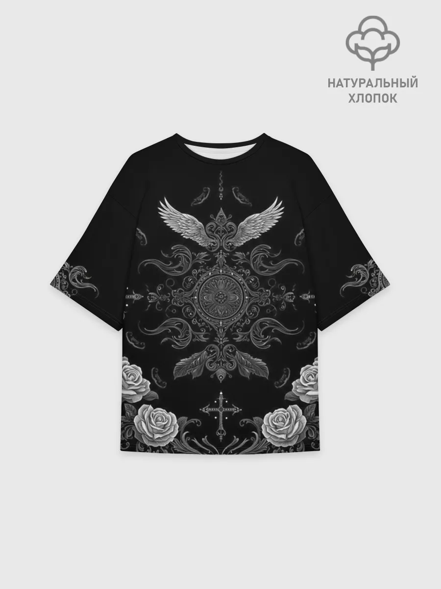 Футболка женская оверсайз премиум / GothicBlack