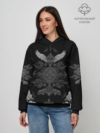 Худи женский база хлопок / GothicBlack