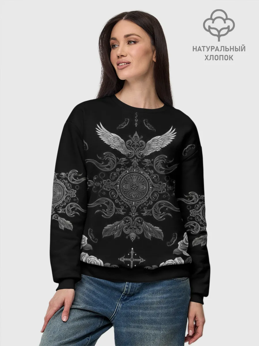 Женский свитшот базовый хлопок / GothicBlack