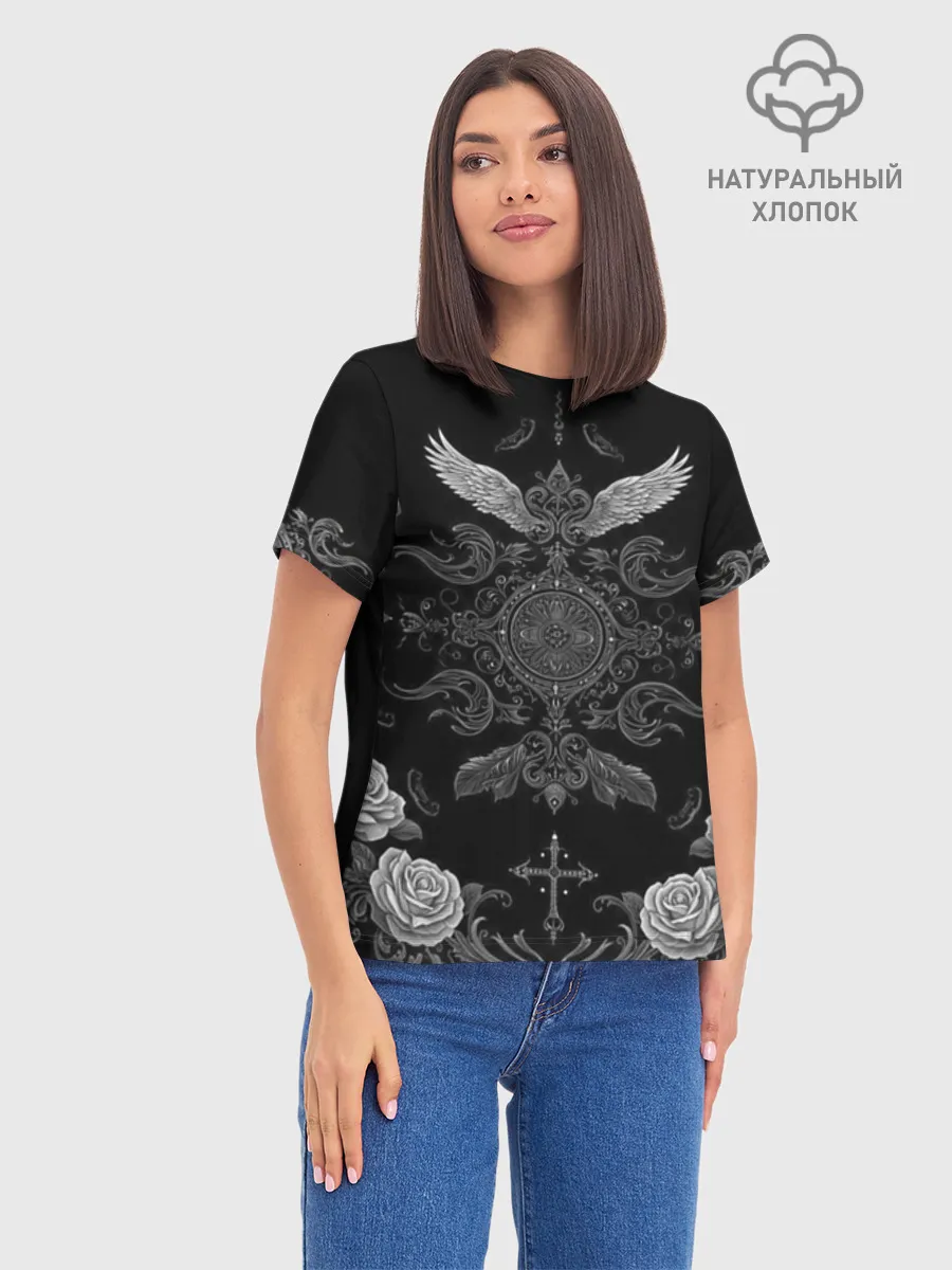 Женская базовая футболка хлопок / GothicBlack