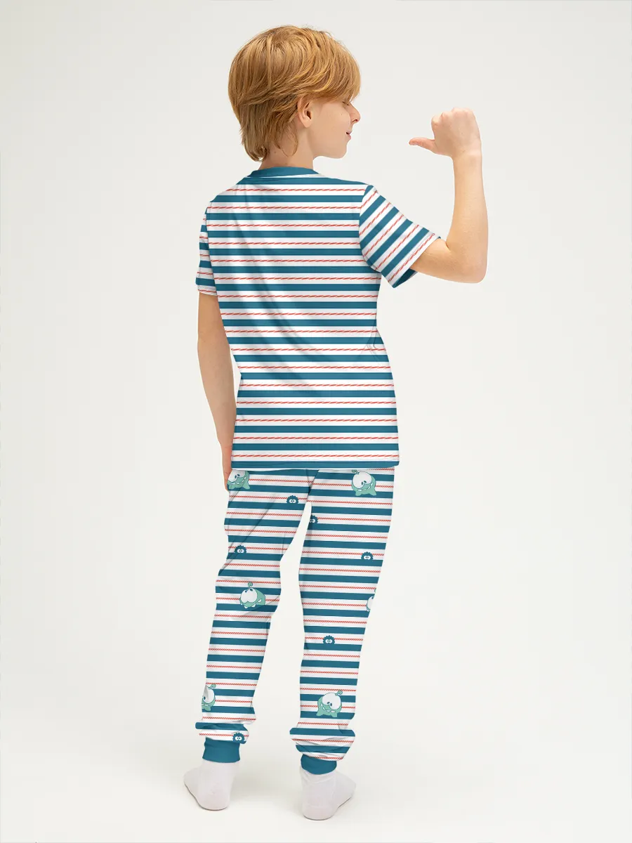 Детская пижама с брюками хлопок / Ам Ням StripesBlue