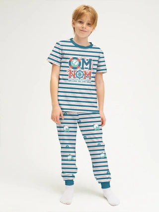 Детская пижама с брюками хлопок / Ам Ням StripesBlue