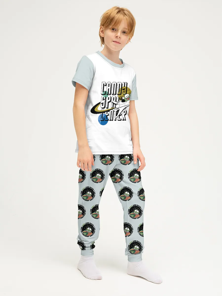 Детская пижама с брюками хлопок / Ам Ням SpaceGrey