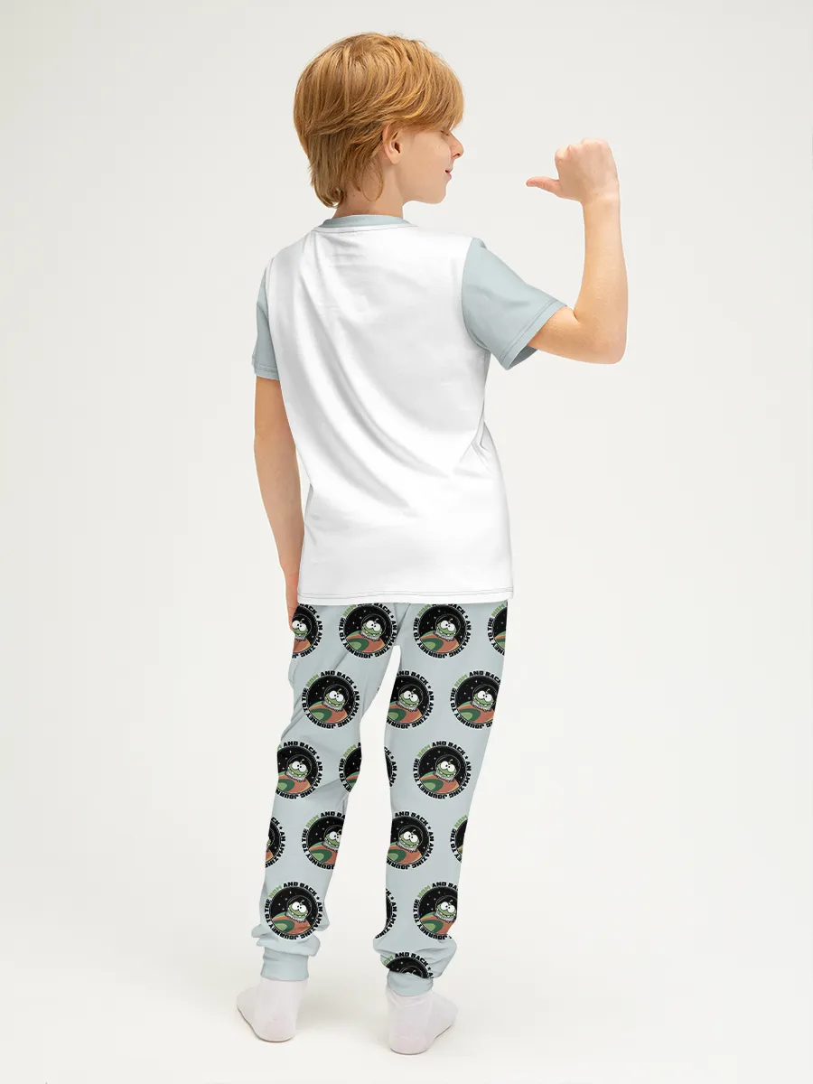 Детская пижама с брюками хлопок / Ам Ням SpaceGrey