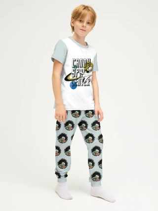 Детская пижама с брюками хлопок / Ам Ням SpaceGrey