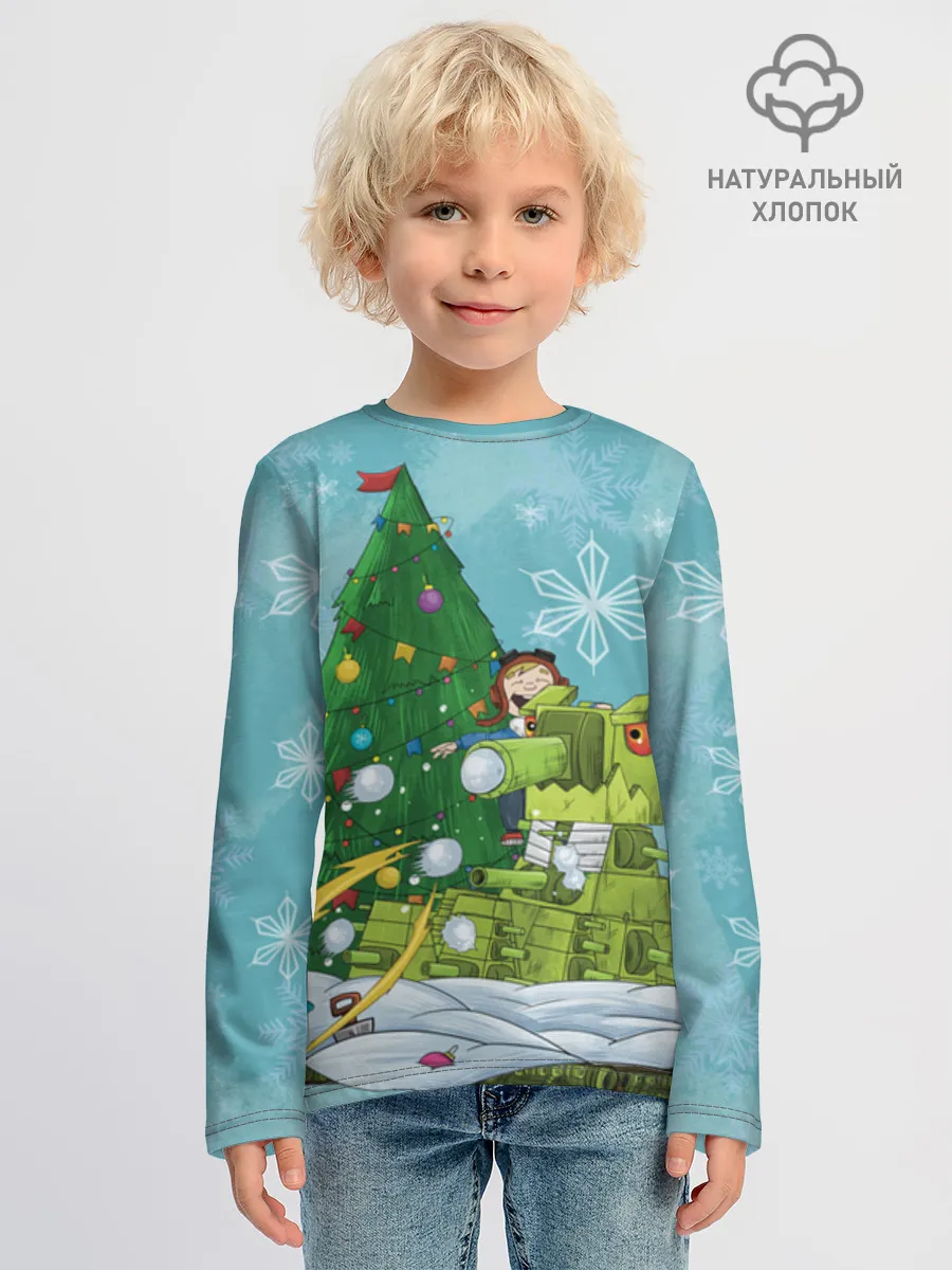 Детский лонгслив хлопок / Gerand снежные шары