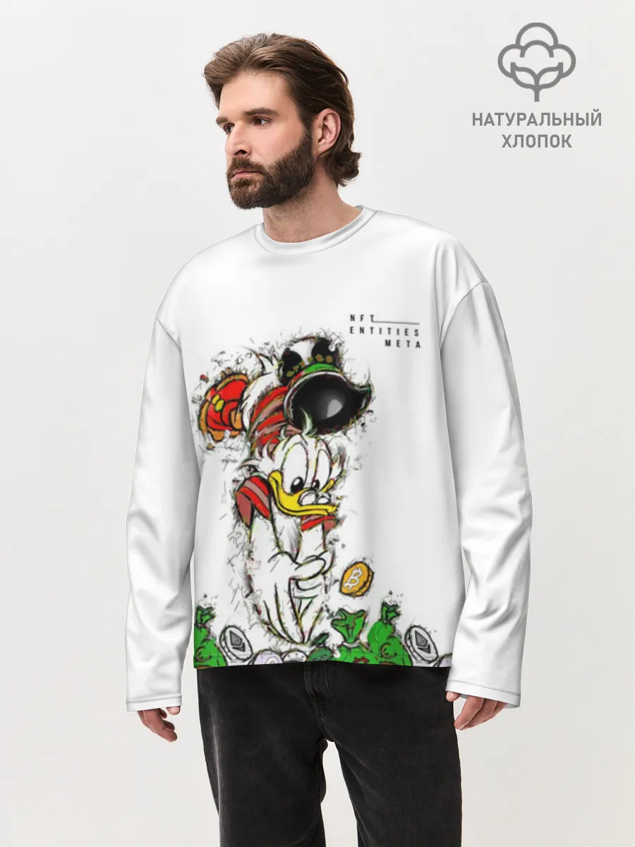 Мужской лонгслив оверсайз хлопок / Scrooge Money