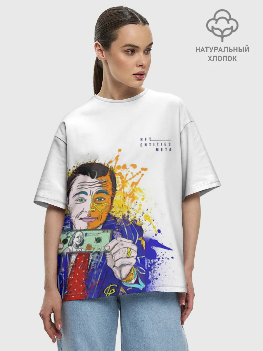 Женская футболка оверсайз хлопок / DiCaprio