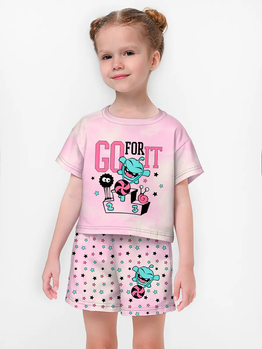 Девочкина пижама с шортами / Ам Ням Pink