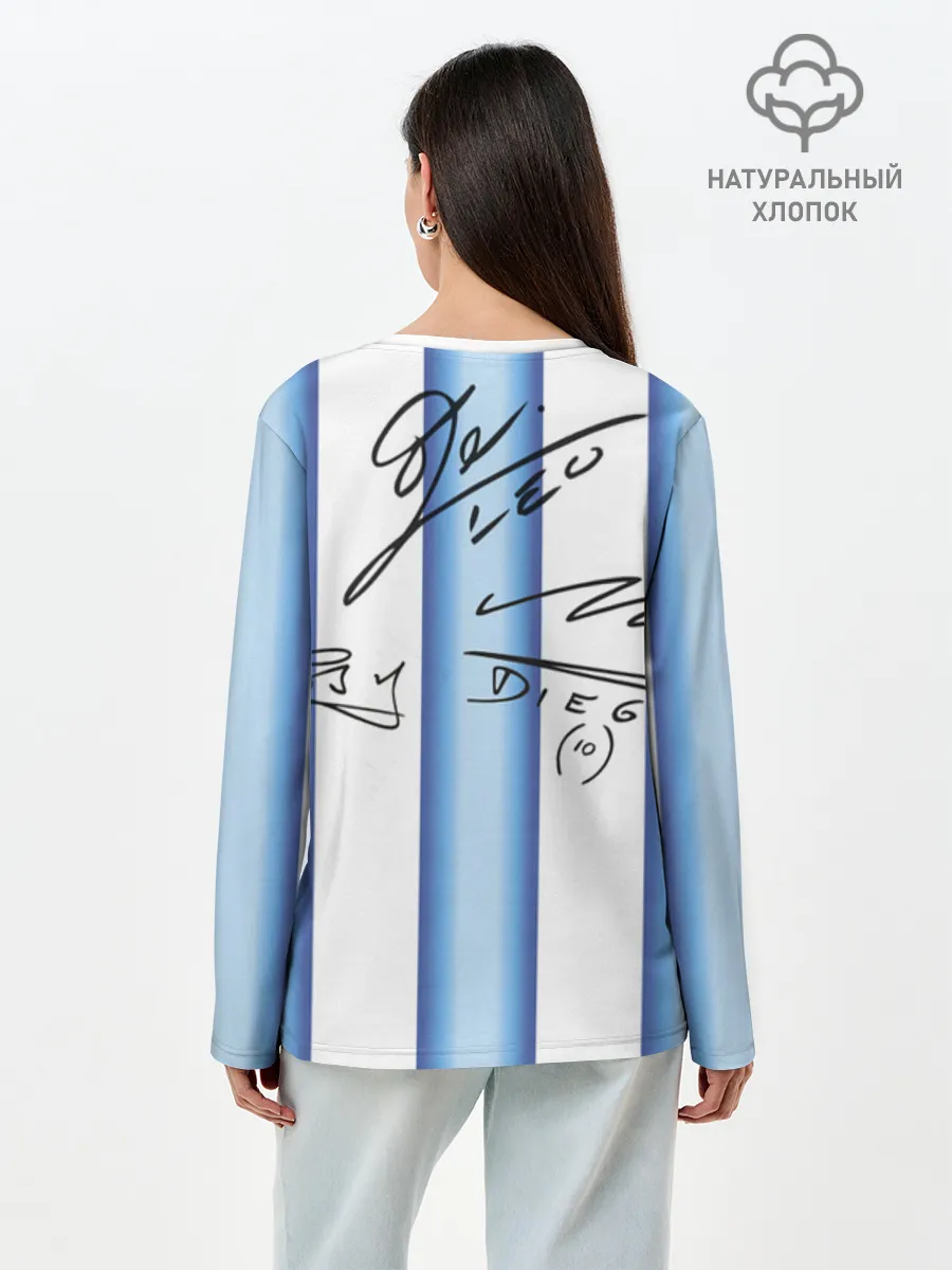 Лонгслив женский. Хлопок / Аргентина автографы футболистов