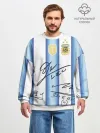 Мужской свитшот оверсайз хлопок / Аргентина автографы футболистов