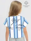 Футболка для девочки укороченная оверсайз хлопок / Аргентина автографы футболистов