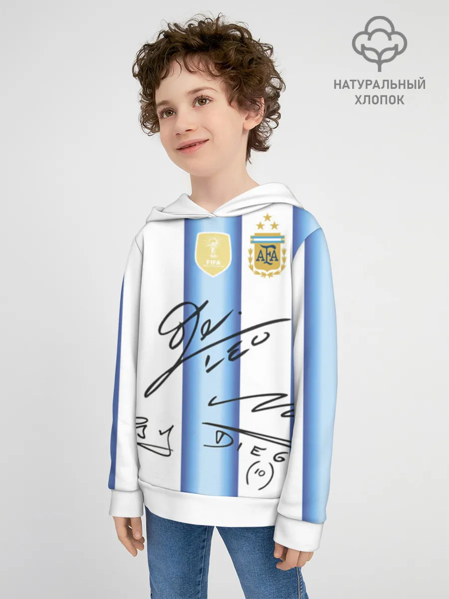 Детское худи хлопок / Аргентина автографы футболистов