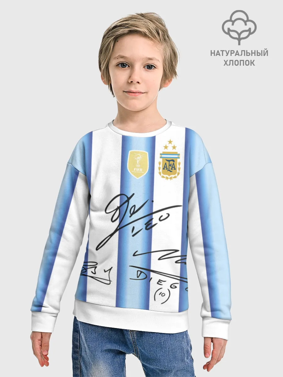 Детский свитшот хлопок / Аргентина автографы футболистов