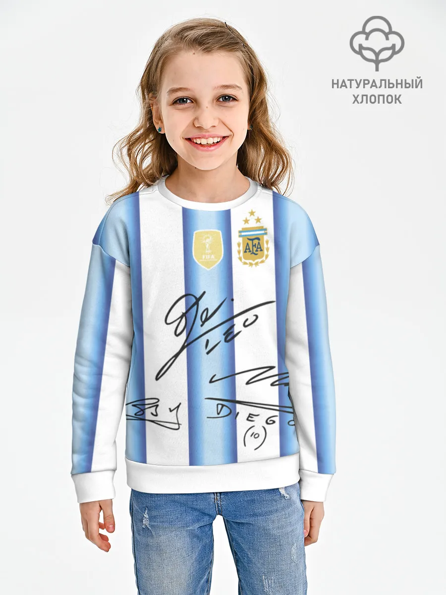 Детский свитшот хлопок / Аргентина автографы футболистов