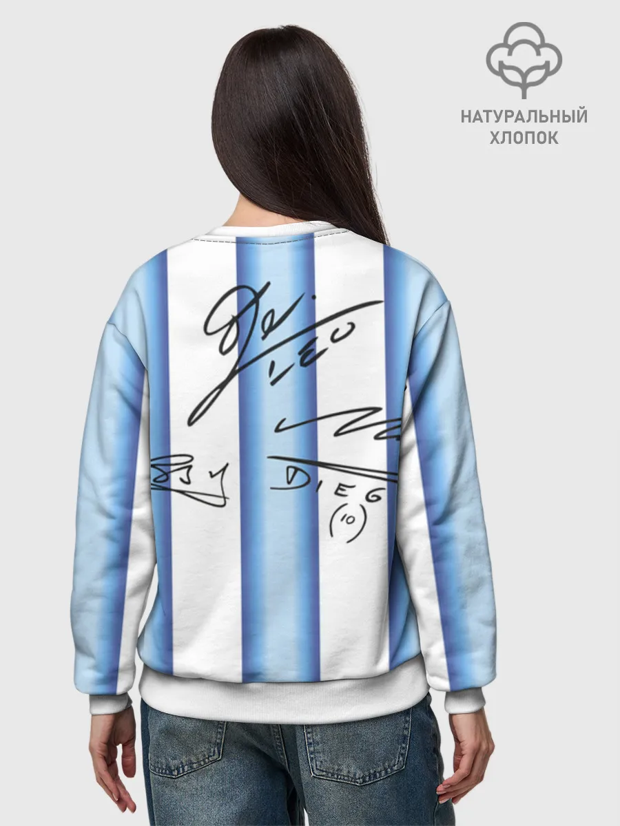 Женский свитшот базовый хлопок / Аргентина автографы футболистов