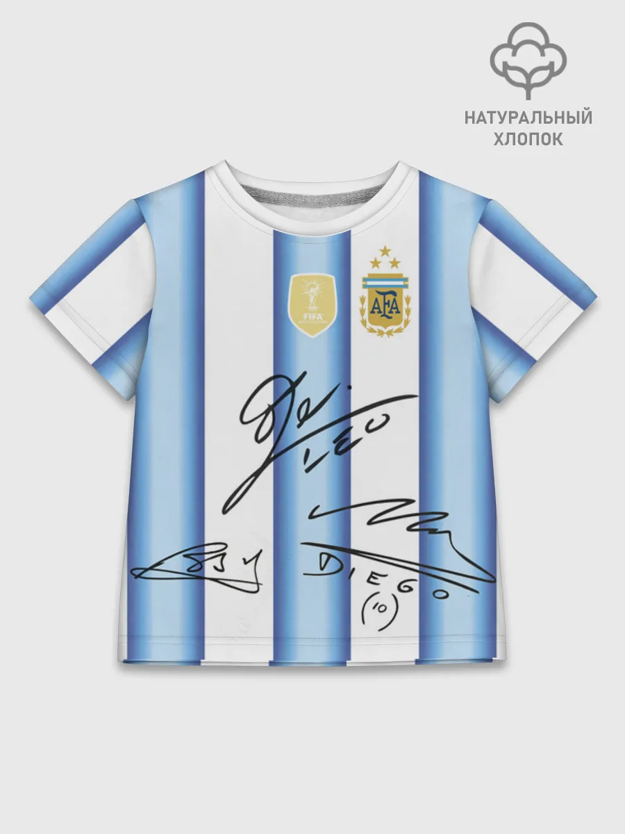 Детская футболка хлопок / Аргентина автографы футболистов