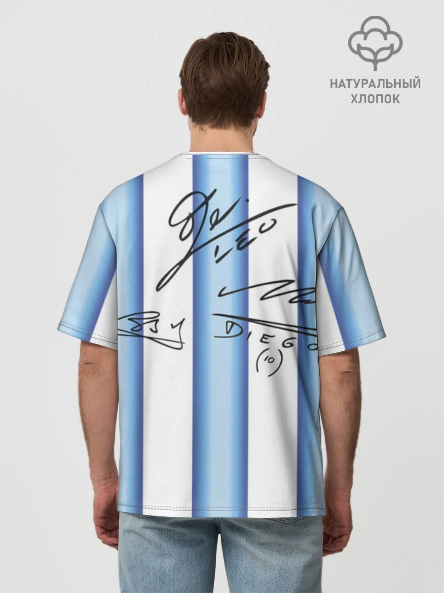 Футболка Мужская оверсайз премиум / Аргентина автографы футболистов