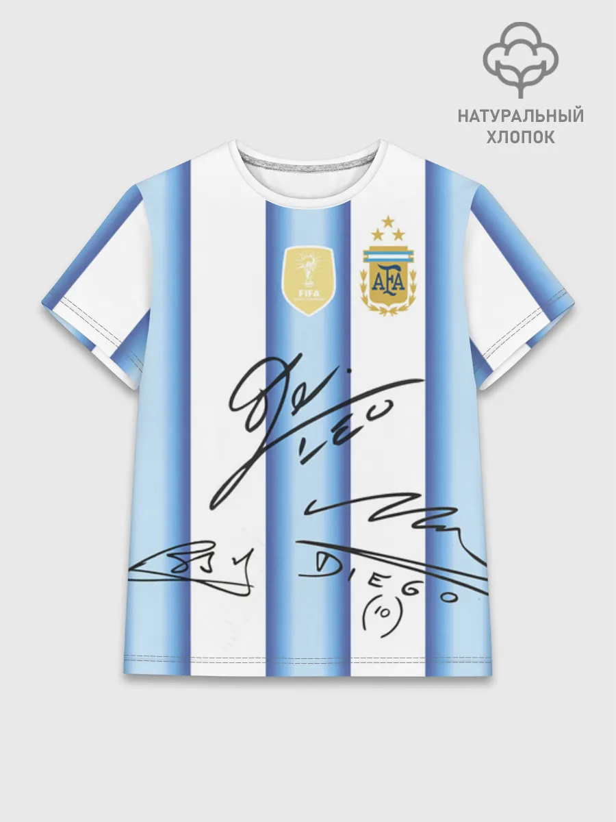 Женская базовая футболка хлопок / Аргентина автографы футболистов