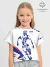 Футболка для девочки укороченная оверсайз хлопок / Fifa World