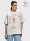 Женская футболка оверсайз хлопок / Prosecco