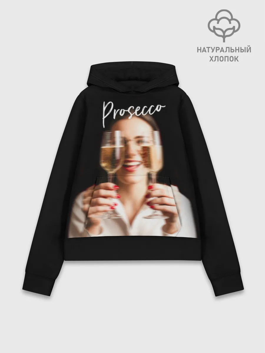 Худи женский база хлопок / Prosecco Black
