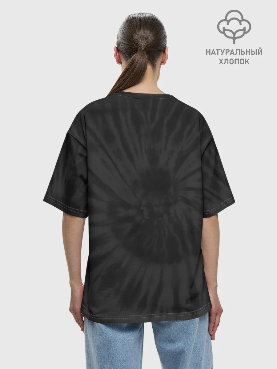 Женская футболка оверсайз хлопок / Джоконда новогодняя