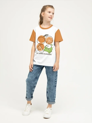 Детская футболка хлопок / Ам Ням Orange