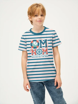 Детская футболка хлопок / Ам Ням StripesBlue